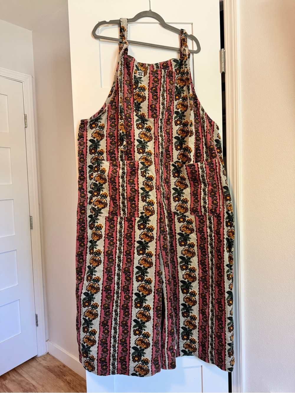 Floral Stripe Cord Overalls or Dungarees